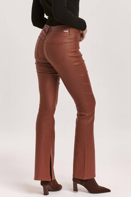 Dear John Denim Jaxtyn Bootcut Leather Jeans Brown 25 4