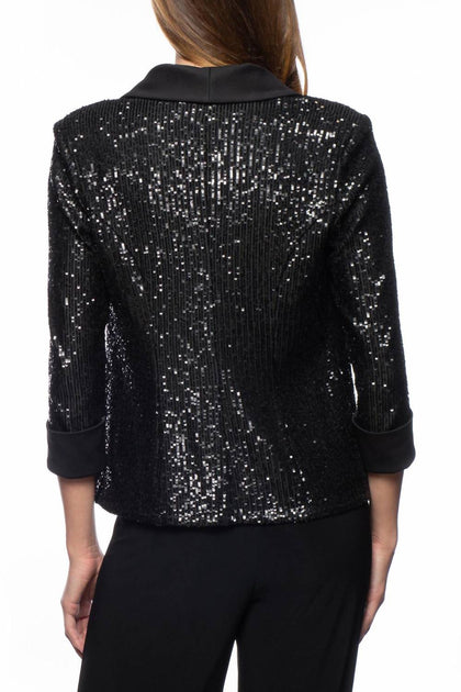 Marina Sequin Top and Jacket 2-Piece Set Black XSmall 3
