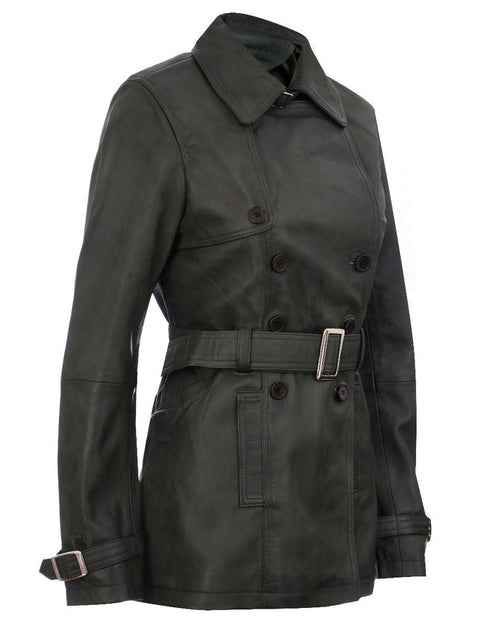 Infinity Trench en Cuir Mi-long Femme - Oakham Violet XLarge 3