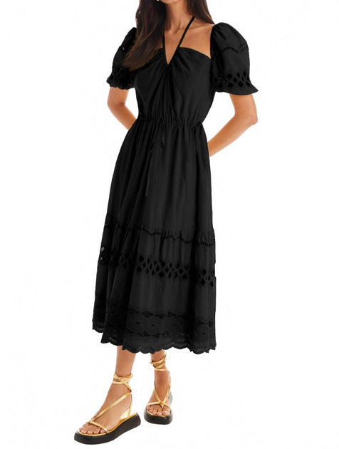 ALLISON NEW YORK Emilia Midi Dress Black Medium 4