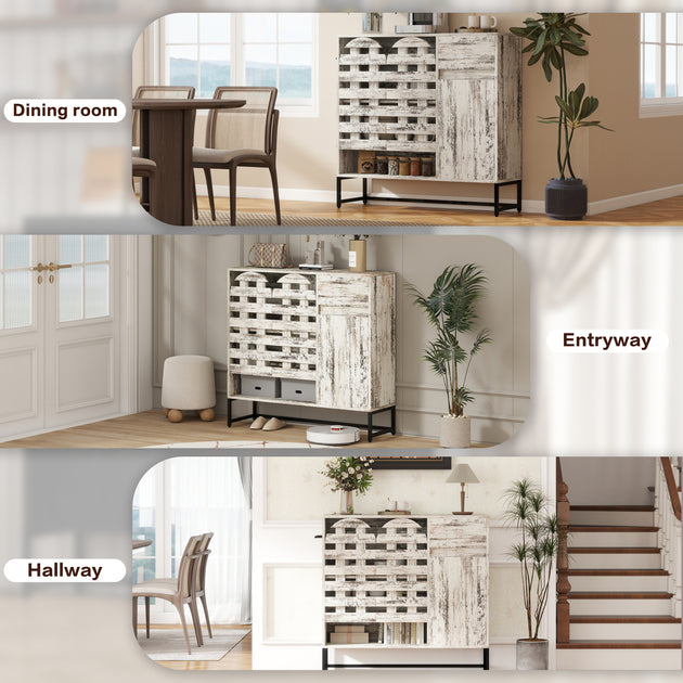 Streamdale Farmhouse Sideboard Cabinet White 4