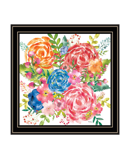Hivvago Spring Floral Framed Print Wall Art Black 14in 7
