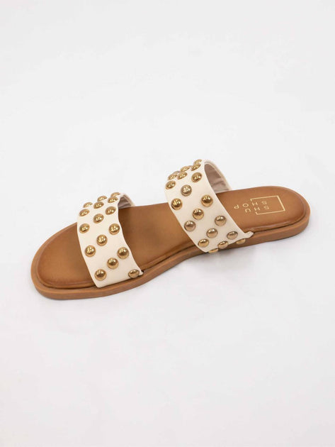 SHU SHOP Damia Slide White US 6.5 4