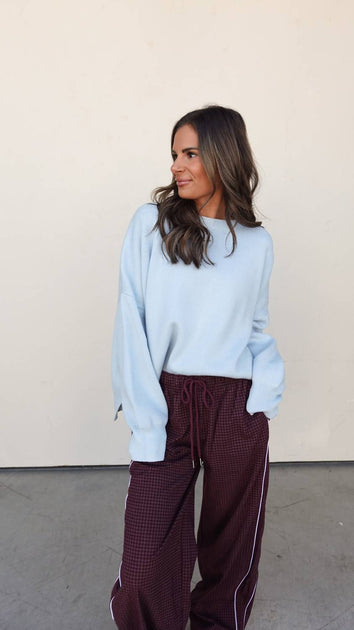 WISHLIST Slouchy Ribbed Neck Pullover Blau Medium 4