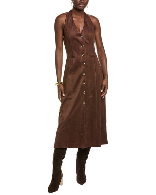 Endless Rose Fitted Midi Dress Brown Medium 2