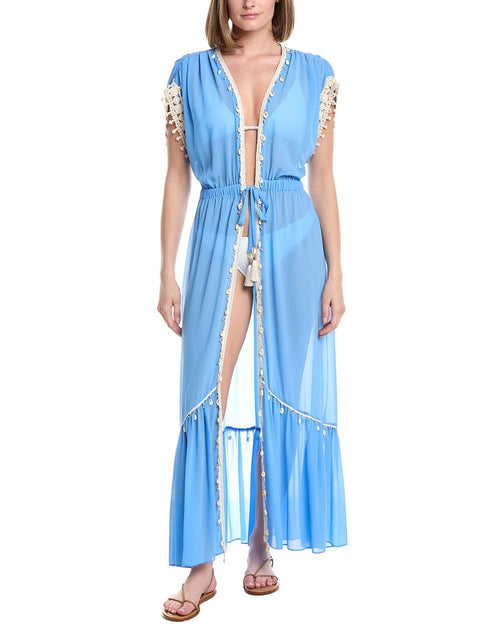 Ramy Brook Nikolai Robe de Plage Bleu Large 2