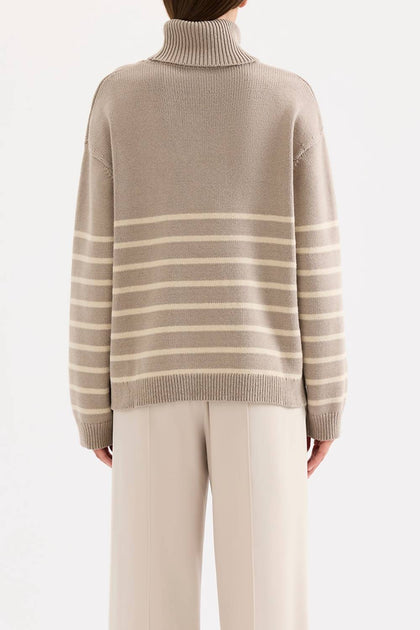 Nude Lucy Venus Turtleneck Knit Sweater Beige Medium 4