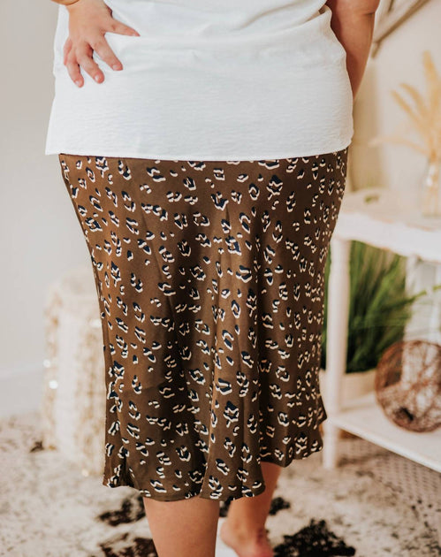 Hayden LA Lillian Leopard Skirt Brown 2X 3