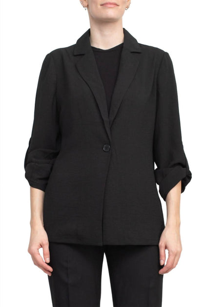 Adrianna Papell One Button Blazer Black Medium 2