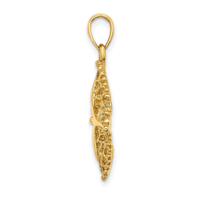 Diamond2Deal Starfish Charm Silver 14K Gold 3
