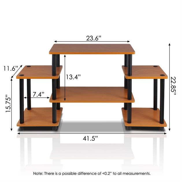 Furinno Turn-N-Tube Multimedia-Rack, Hellkirsch/Schwarz 3