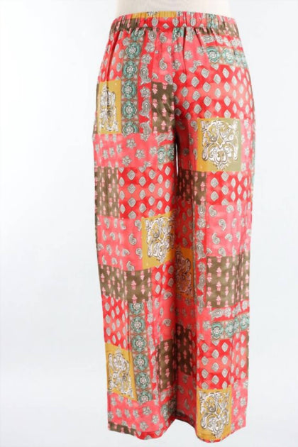 Escape Regatta Rayon Paisley Vacay Pant Red XS 4