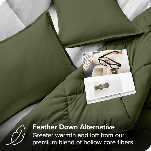 Hivvago Down Alternative Comforter Set King White 4