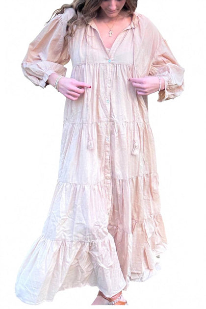 Pearl Daphne Maxikleid Langarm Lila Small 2