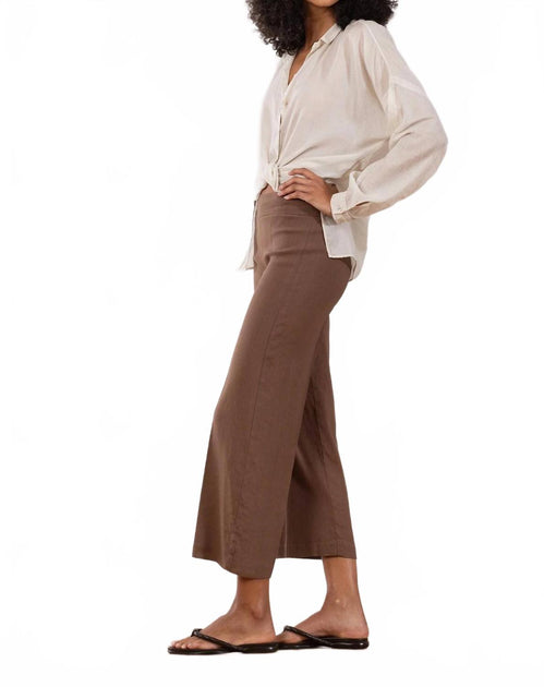 Avenue Montaigne Alex Pull On Linen Pants Brown US 4 3