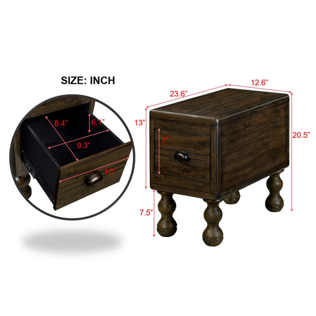 GOODSILO Solid Wood End Table 4