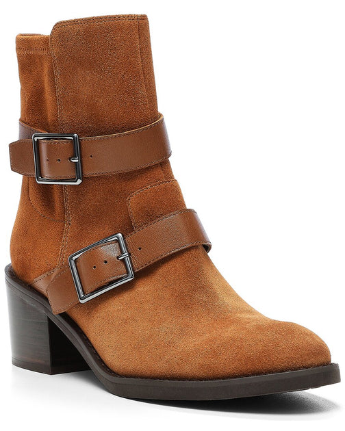 Donald Pliner Darby Leather Suede Bootie Brown US 7.5 2