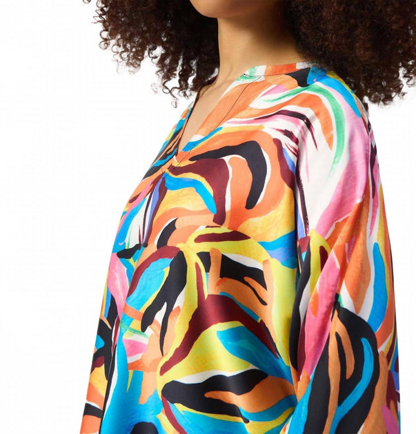 Joseph Ribkoff Boxy Top Vanilla/Multicolor US 14 4