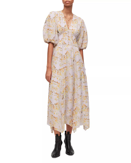 AllSaints Aspen Momo Midikleid Beige US 2 2