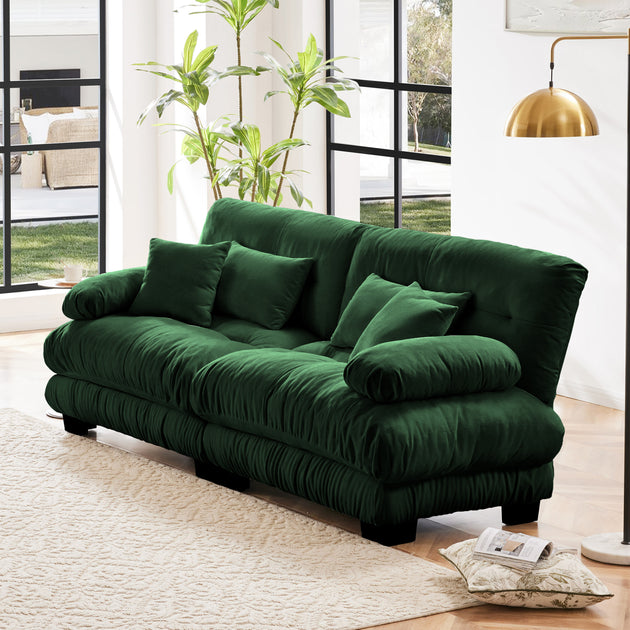 Streamdale Cloud Couch 2 Seater Sofa Chenille Green 3