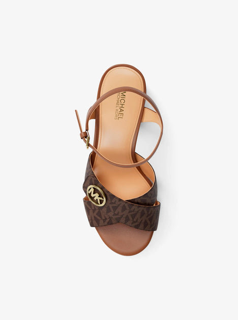 Michael Kors Hannah Platform Sandal Brown US 7.5 4