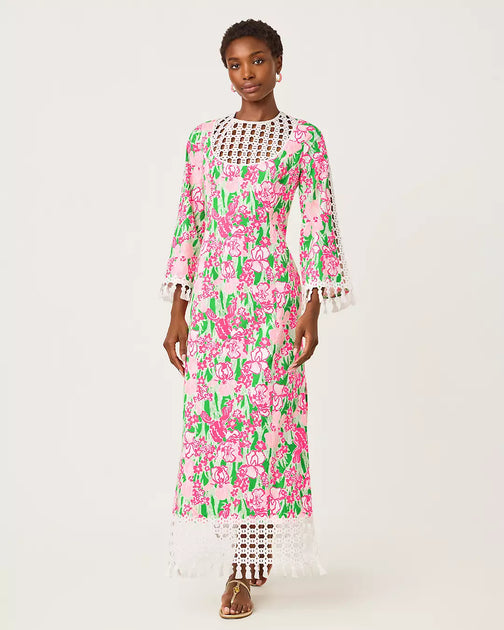 Lilly Pulitzer Strothers Maxi Shift Caftan Multi US 00 2