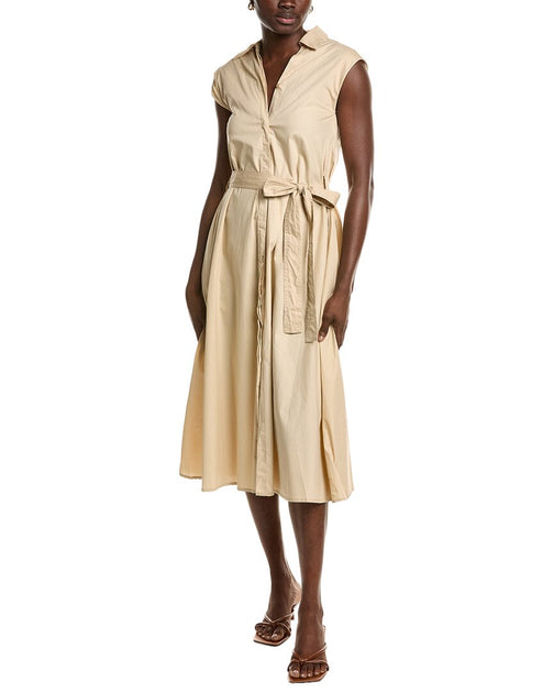 IPPONELLI Tie Waist Shirtdress Beige Small 2