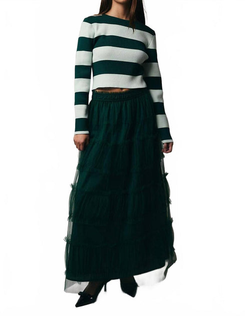 Sunday Edition Molly Striped Sweater Green Large 2