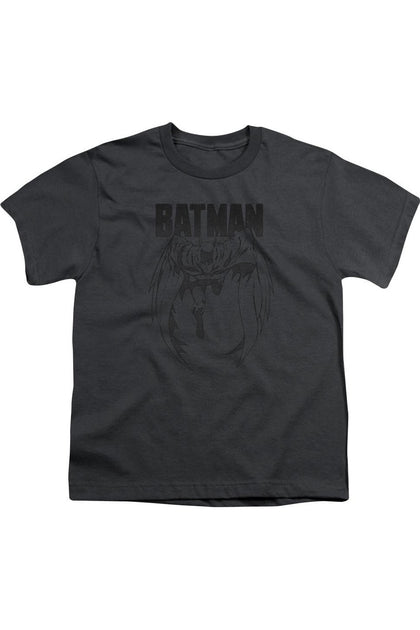 Gildan Batman Grey Noise Short Sleeve Youth Tee Black Medium 2