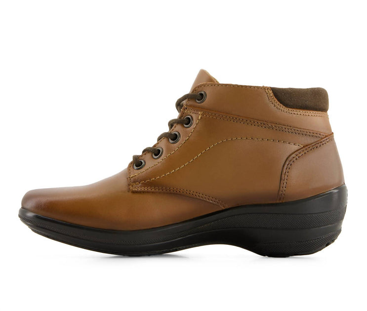 Andrea Leather Lace Up Booties Brown US 8 3
