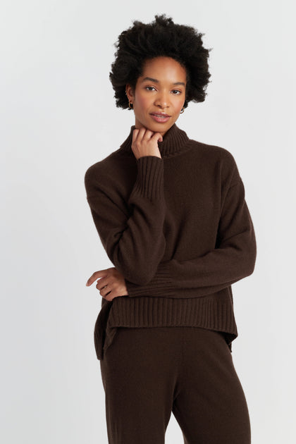Chinti & Parker Rollneck Sweater Brown Small 2