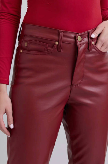Judy Blue Straight Leg Pants Red 24 4