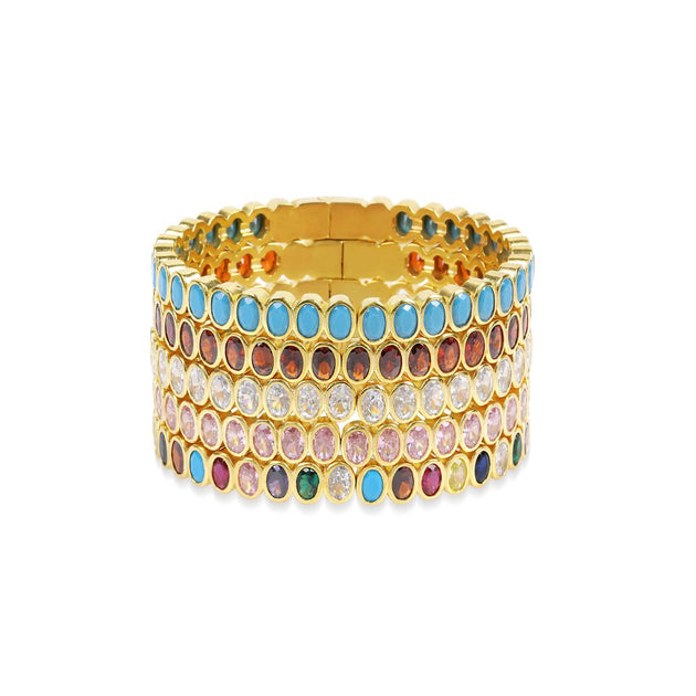 Chakarr Jeweled Tennis Bangle Red One Size 4