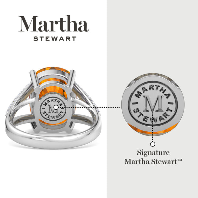 Martha Stewart Cushion Cut Gemstone Ring Multi US 8 4
