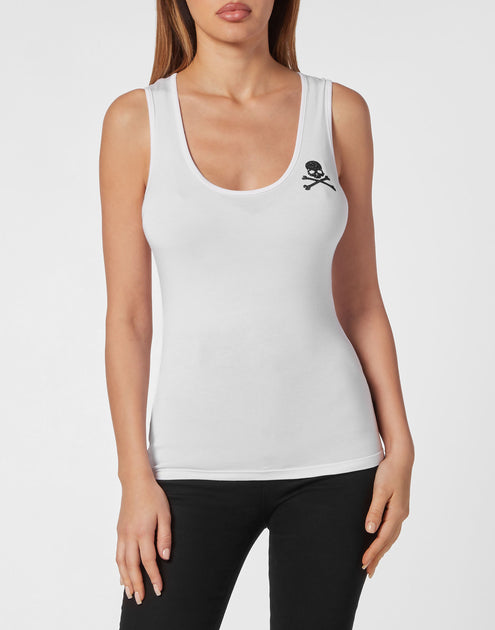 Philipp Plein Skull & Bones Tank Top Schwarz Medium 4