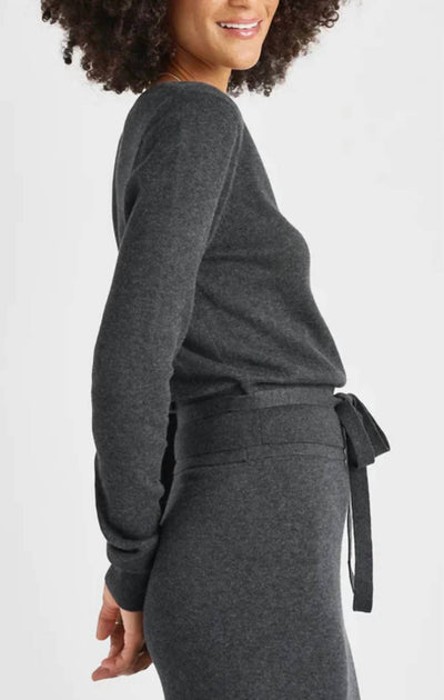Splendid Dana Wrap Sweater Grey XLarge 3