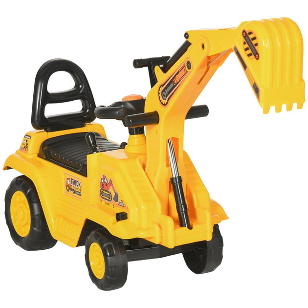 BreeBe Ride On Excavator Pull Cart Yellow 2