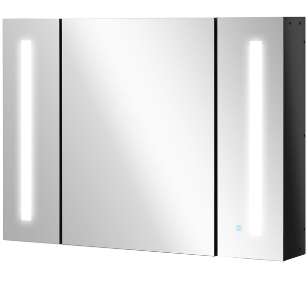 Armoire à pharmacie de salle de bain Hivvago avec LED, miroir et USB 2
