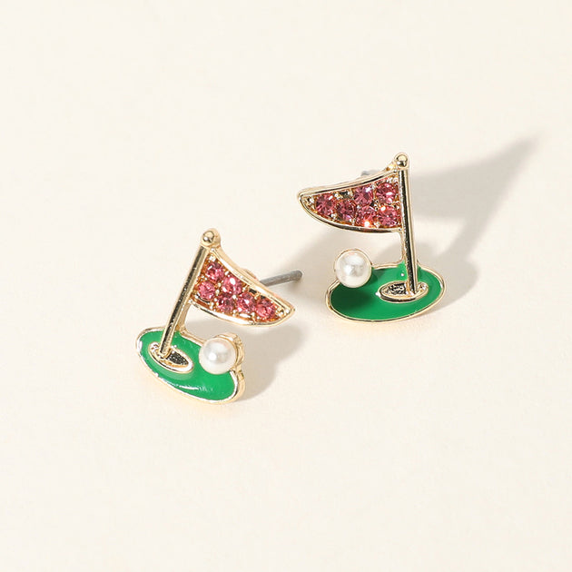 FASHNZFAB Pearl Pointed Enamel Golf Hole Pink 2