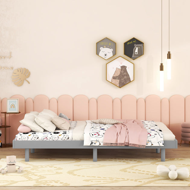 Streamdale Full Floating Platform Bed Frame Grey 4