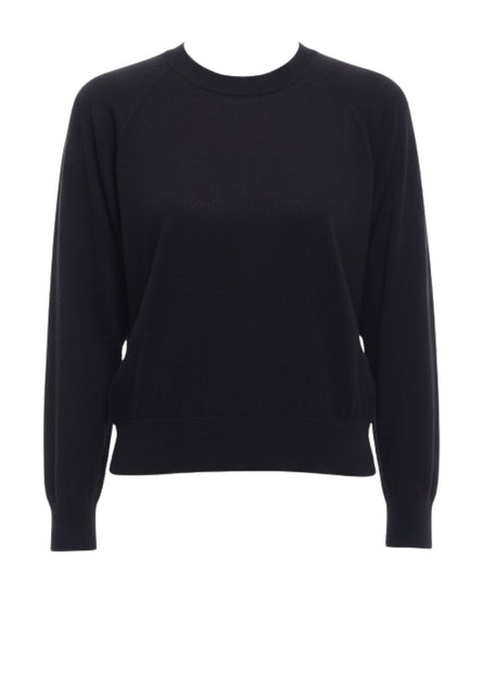 forte forte Rundhals-Strickpullover Schwarz Groß 2
