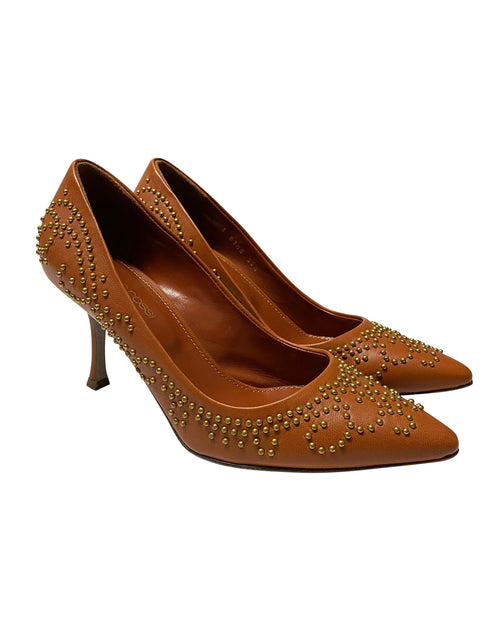 Sergio Rossi Studded Heels Brown 38 4
