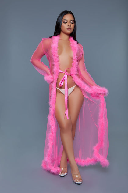 TRUEDAMES Sheer Chiffon Robe Purple One Size 4