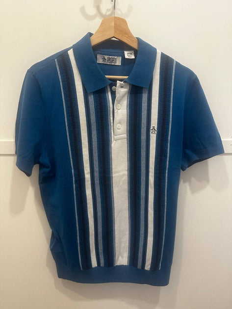 Original Penguin Vertical Stripe Polo Shirt Blue Multi XLarge 3
