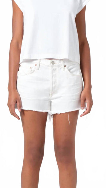 AGOLDE Parker Vintage Cut Off Shorts White 30 2