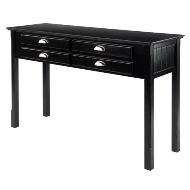 Hivvago Timber Console Table Black 2