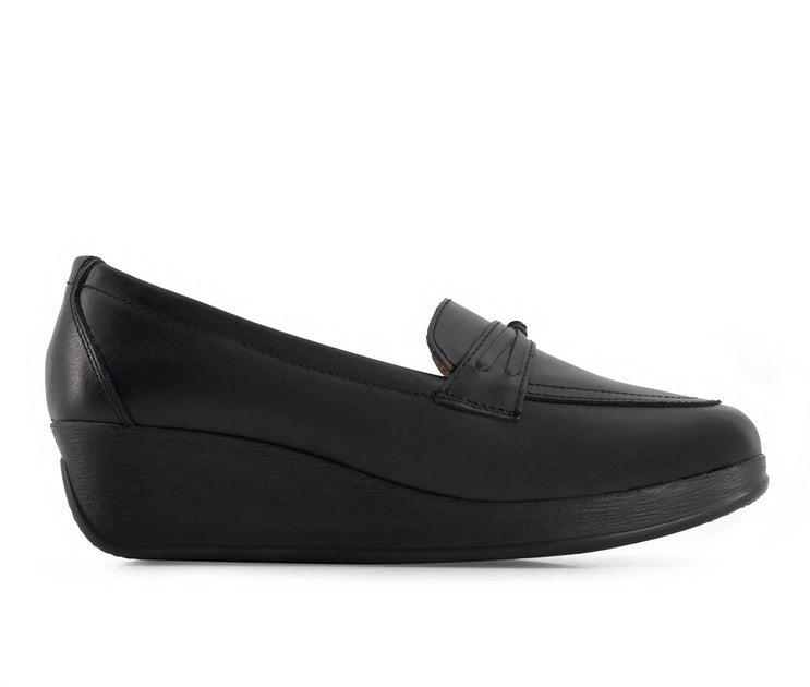 Andrea Women's Comfort Leather Platform Loafers Black US 10 4