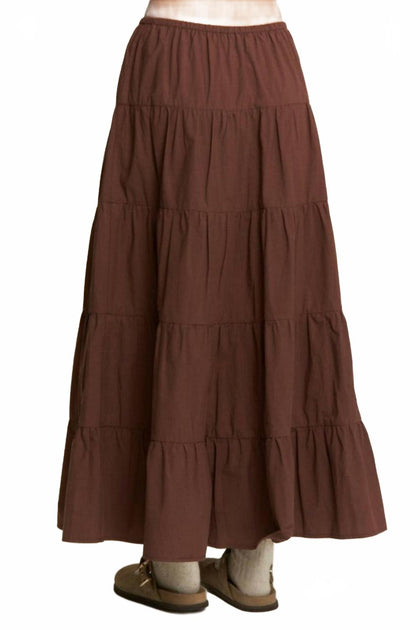 In The Beginning Junie Tiered Maxi Skirt Red Medium 4