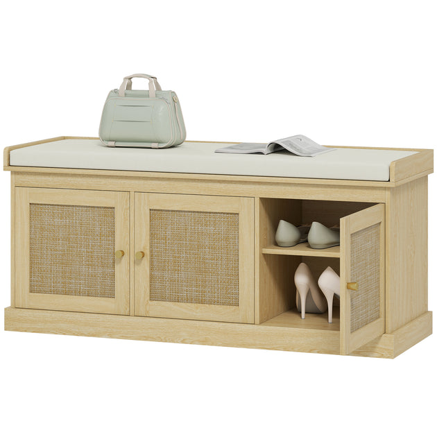 Hivvago Entryway Shoe Bench White 3