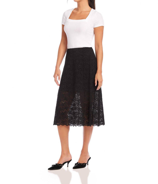 Fifteen Twenty Millie A-Line Midi Skirt Black Medium 4
